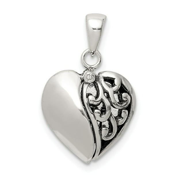Sterling Silver Heart Daughter Charm JewelryWeb 
